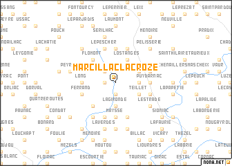 map of Marcillac-la-Croze