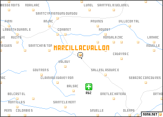 map of Marcillac-Vallon