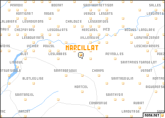 map of Marcillat