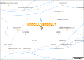 map of Marcilly-en-Gault