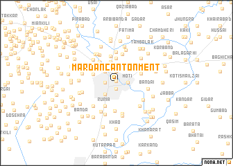 map of Mardān Cantonment