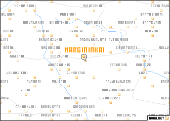 map of Margininkai