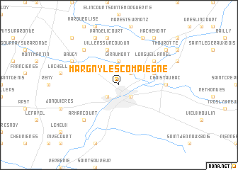 map of Margny-lès-Compiègne