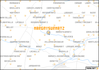 map of Margny-sur-Matz