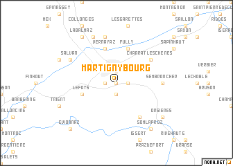 map of Martigny-Bourg