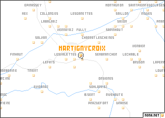 map of Martigny-Croix