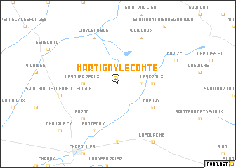 map of Martigny-le-Comte