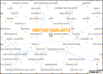 map of Martigny-sur-lʼAnte