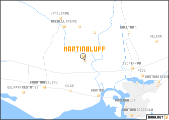 map of Martin Bluff