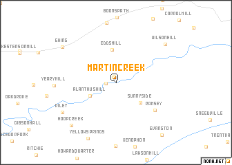 map of Martin Creek