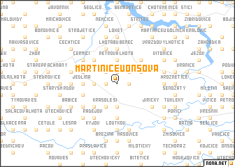 map of Martinice u Onšova