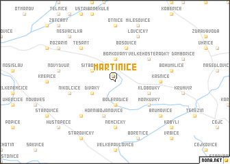 map of Martinice