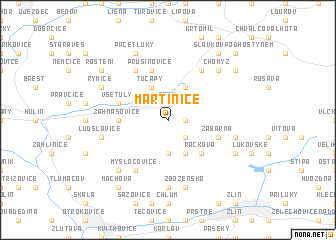 map of Martinice