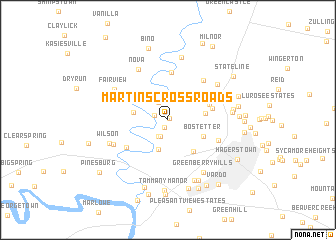 map of Martins Crossroads