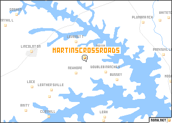 map of Martins Crossroads