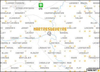 map of Martres-de-Veyre