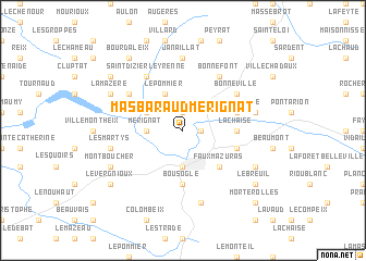 map of Masbaraud-Mérignat