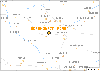 map of Mashhad-e Zolfābād