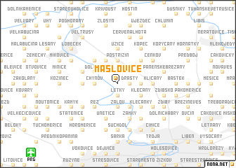 map of Máslovice