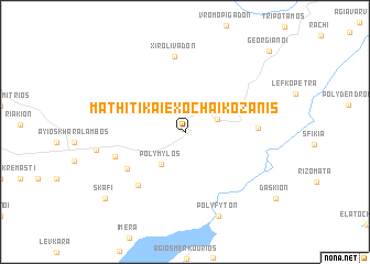 map of Mathitikaí Exochaí Kozánis