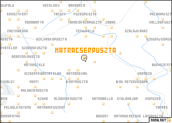 map of Mátracserpuszta
