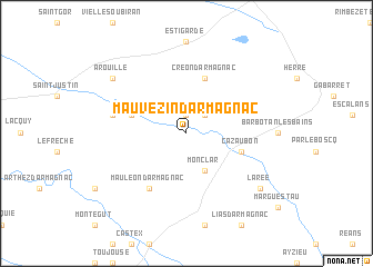map of Mauvezin-dʼArmagnac