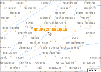 map of Mauvezin-de-lʼIsle