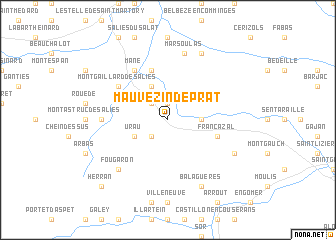 map of Mauvezin-de-Prat