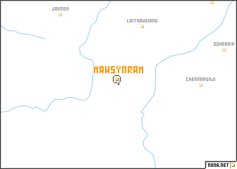 map of Mawsynrām