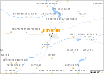 map of Mayenne