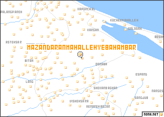 map of Māzandarān Maḩalleh-ye Bahambar