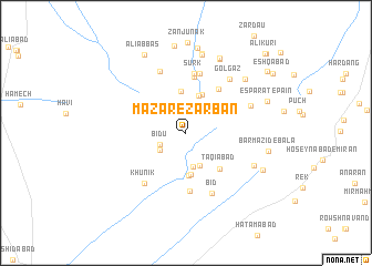 map of Mazār-e Zarbān