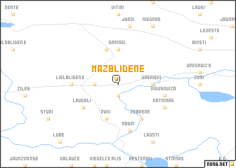 map of Mazblīdene