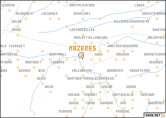 map of Mazères