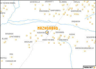 map of Mazhdābād