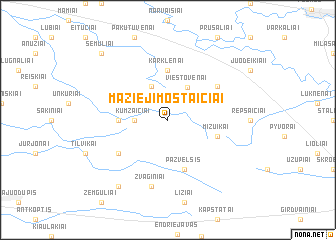 map of Mažieji Mostaičiai