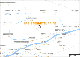 map of Mazières-de-Touraine