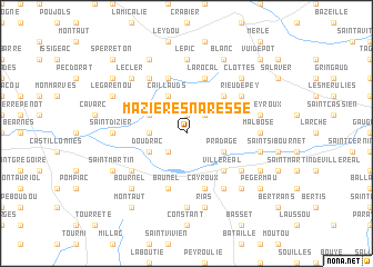 map of Mazières-Naresse