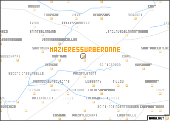 map of Mazières-sur-Béronne