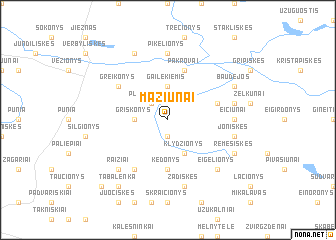 map of Mažiūnai