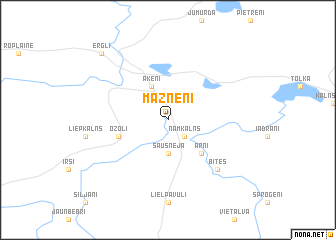 map of Mažņēni