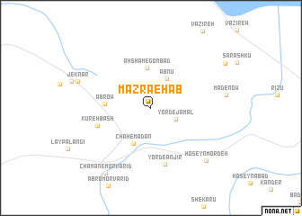 map of Mazra‘eh Āb