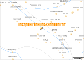 map of Mazra‘eh-ye Aḩmad Khān-e Bayāt