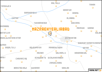 map of Mazra‘eh-ye ‘Alīābād