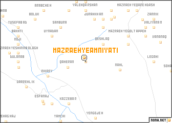 map of Mazra‘eh-ye Amnīyātī