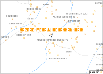 map of Mazra‘eh-ye Ḩājjī Moḩammad Karīm