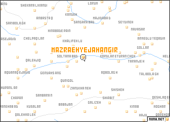 map of Mazra‘eh-ye Jahāngīr