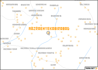 map of Mazra‘eh-ye Kābīrābād