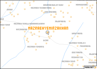 map of Mazra‘eh-ye Mīrzākhān