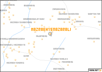 map of Mazra‘eh-ye Naz̧ar‘alī